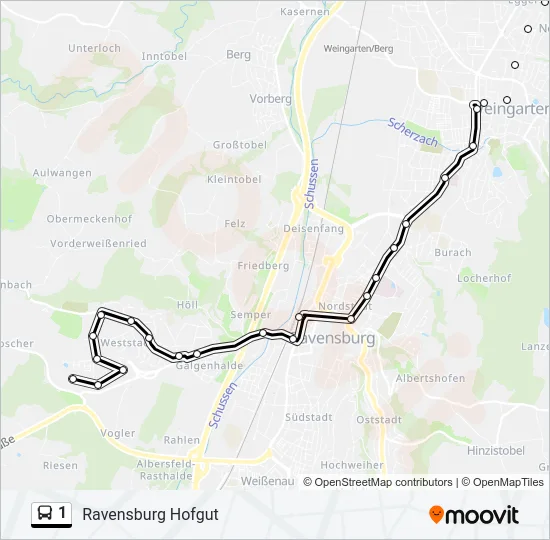 1 Bus Line Map