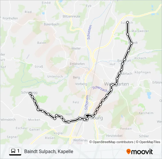 1 Bus Line Map