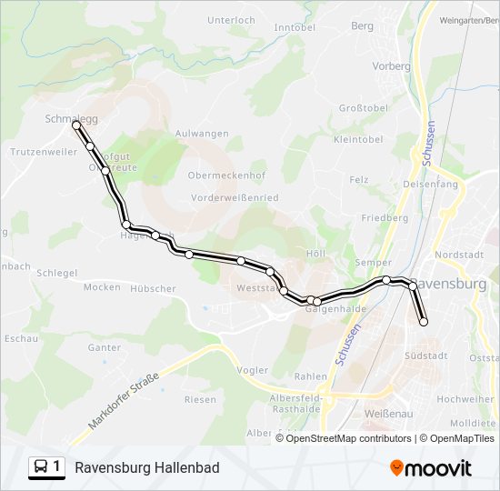 1 Bus Line Map