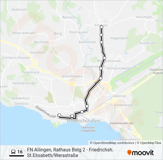 16 Bus Line Map