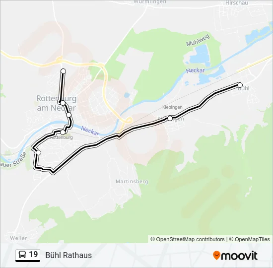 19 Bus Line Map