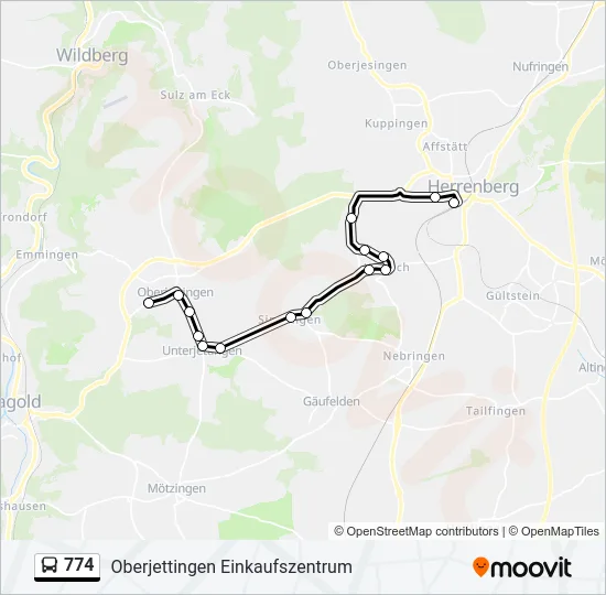 774 Bus Line Map