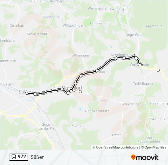 972 Bus Line Map