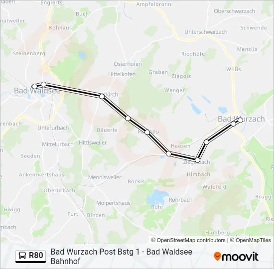 R80 Bus Line Map