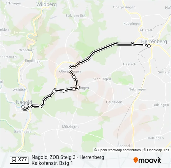 X77 Bus Line Map