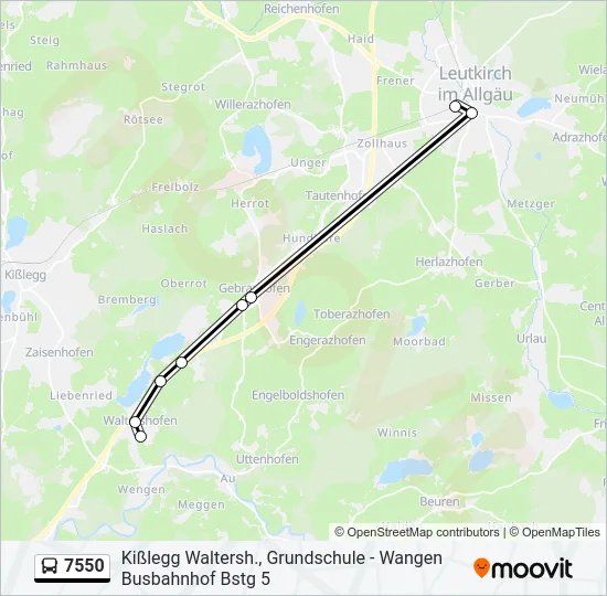 7550 Bus Line Map