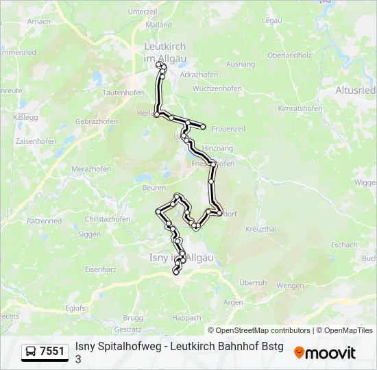 7551 Bus Line Map