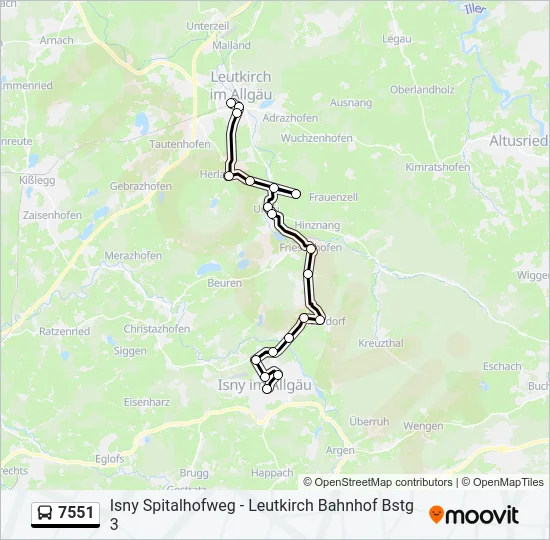 7551 Bus Line Map