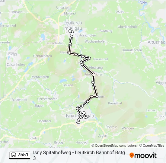 7551 Bus Line Map