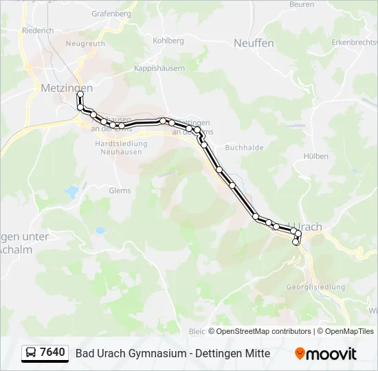 7640 Bus Line Map