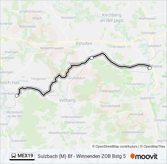 MEX19 bus Line Map