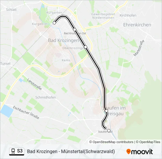 Bahnlinie S3 Karte