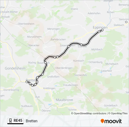RE45 Train Line Map