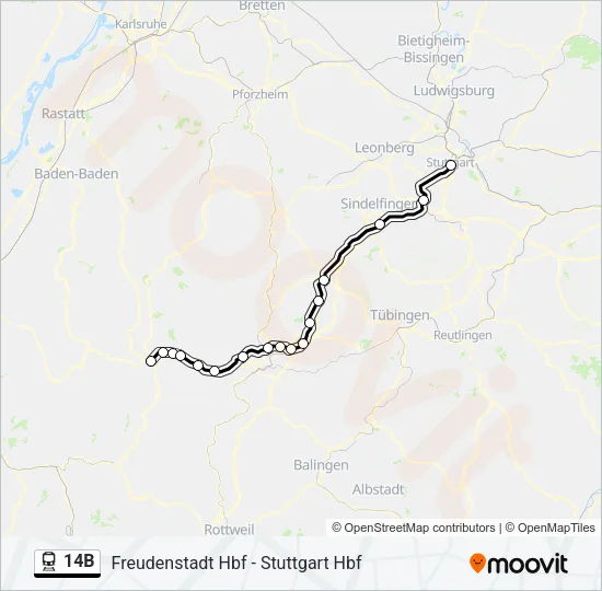 14B Train Line Map