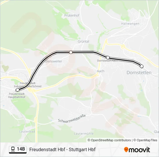Поезд 14B: карта маршрута