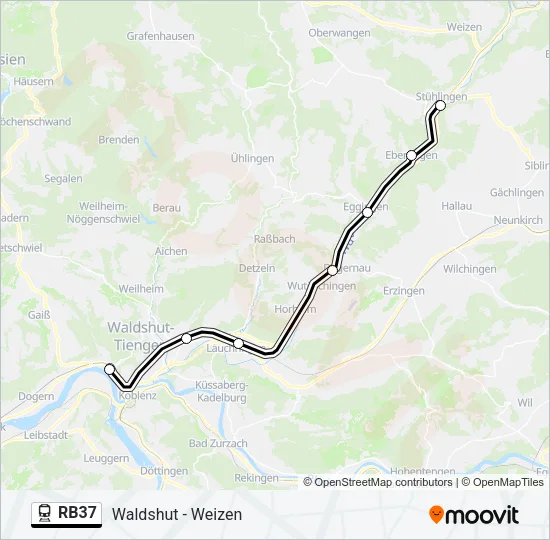 Bahnlinie RB37 Karte