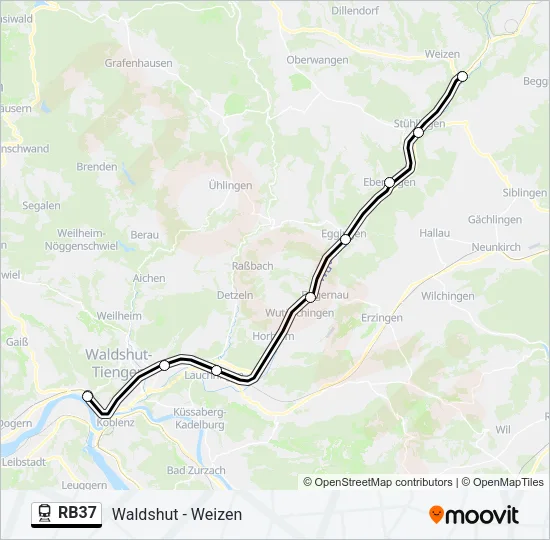 Bahnlinie RB37 Karte
