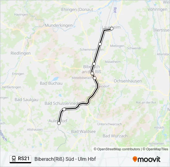 Bahnlinie RS21 Karte