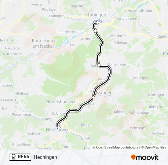 Bahnlinie RE66 Karte