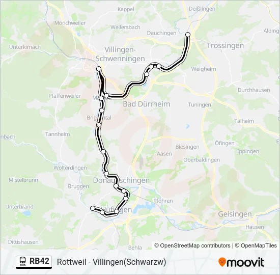 Bahnlinie RB42 Karte