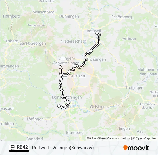 Bahnlinie RB42 Karte
