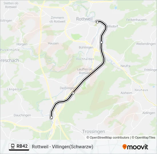 Bahnlinie RB42 Karte