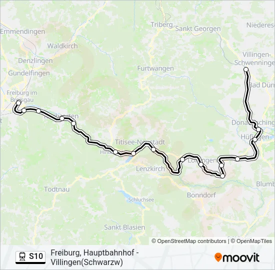 S10 Train Line Map