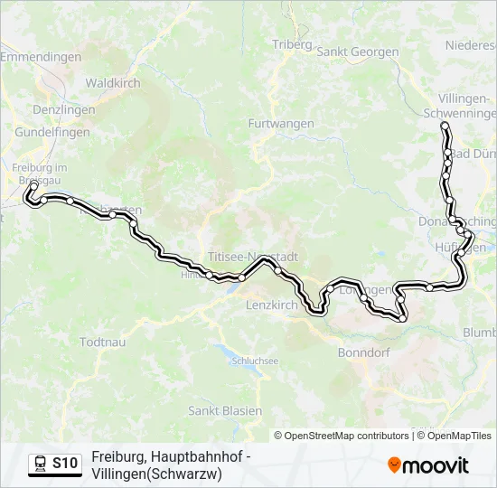 S10 Train Line Map