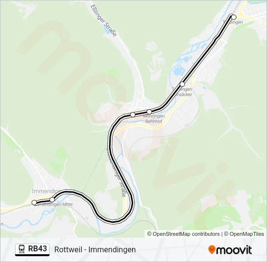 Bahnlinie RB43 Karte