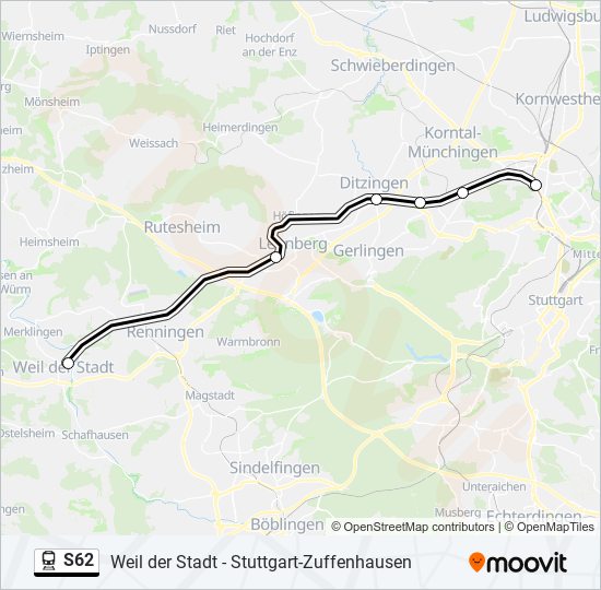 S62 train Line Map