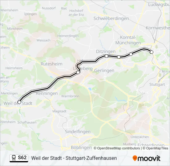 S62 Train Line Map