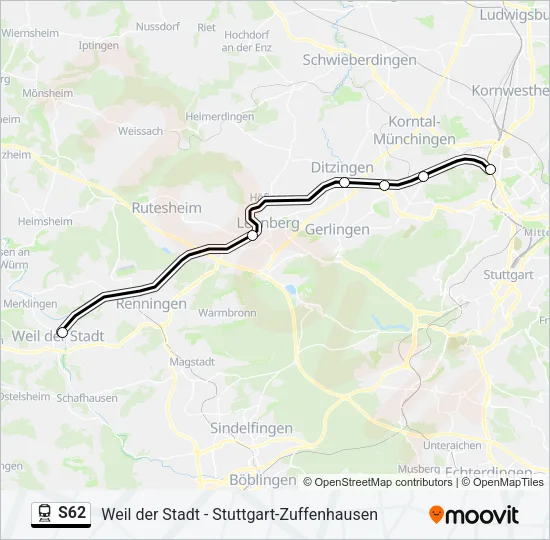 S62 Train Line Map