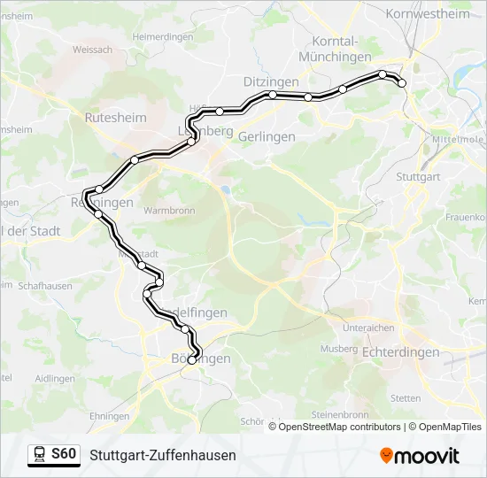 Bahnlinie S60 Karte