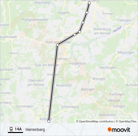 14A train Line Map