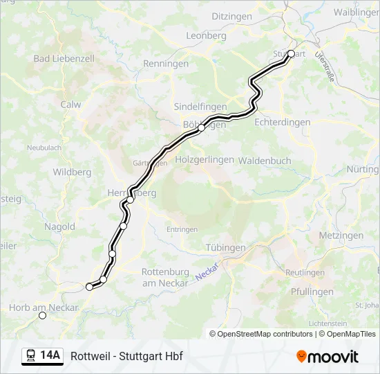 14A Train Line Map