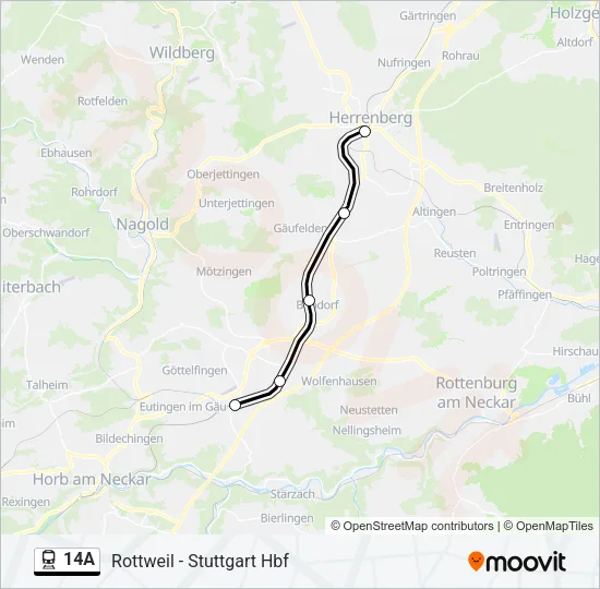 Bahnlinie 14A Karte