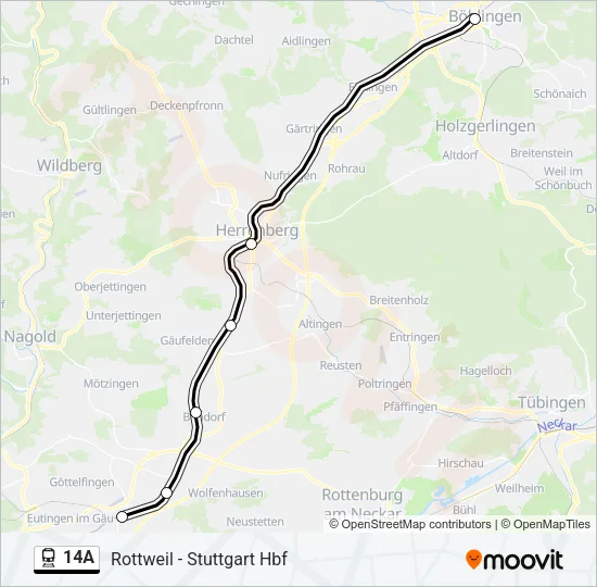 Bahnlinie 14A Karte