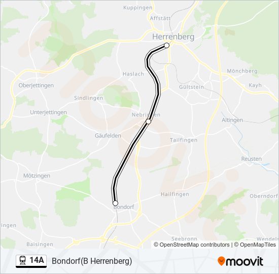 14A train Line Map