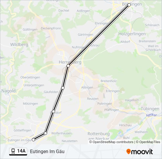 14A train Line Map