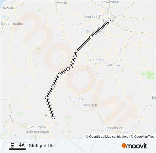 14A train Line Map