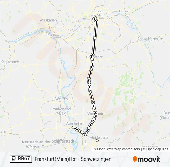 Bahnlinie RB67 Karte