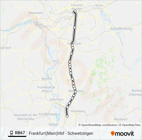 Bahnlinie RB67 Karte