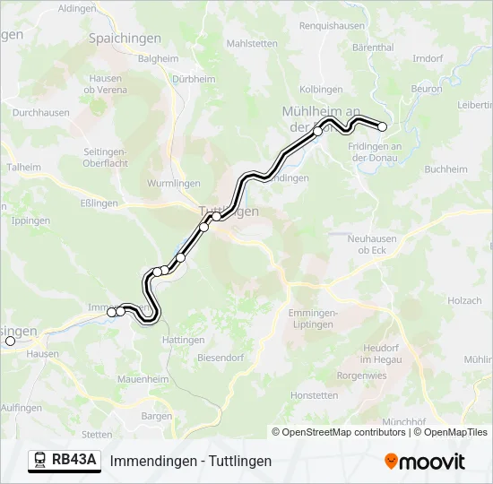 RB43A Train Line Map