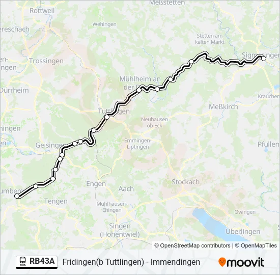 Bahnlinie RB43A Karte