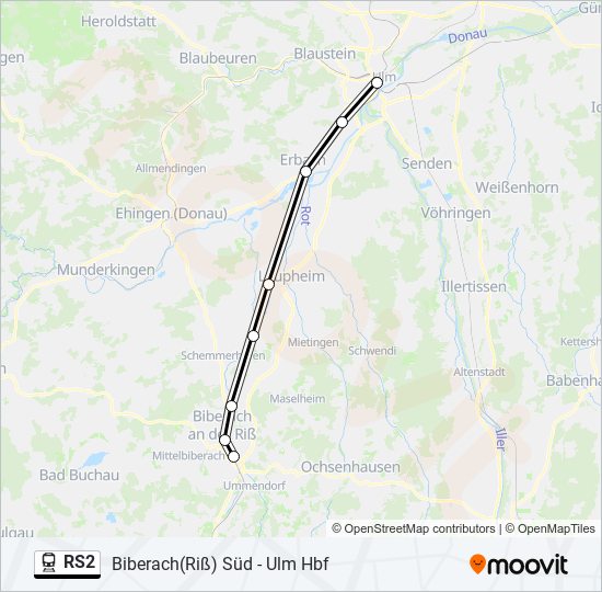 Поезд RS2: карта маршрута