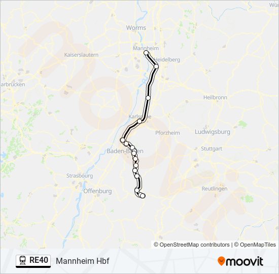 RE40 Train Line Map