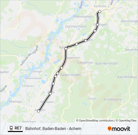 RE7 Train Line Map