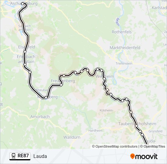  RE87: карта маршрута