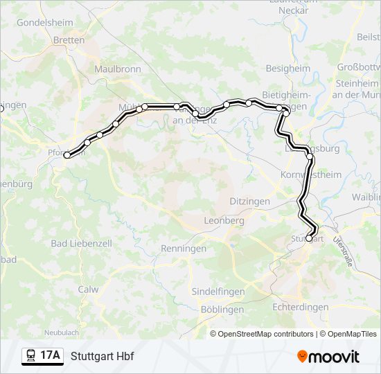 Поезд 17A: карта маршрута