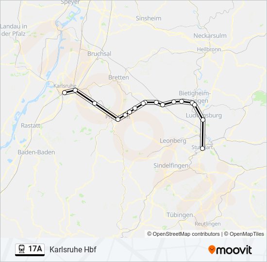 Поезд 17A: карта маршрута